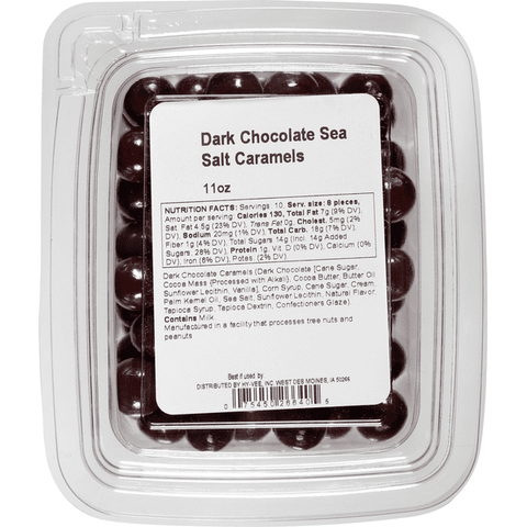 Hy-Vee Dark Chocolate Sea Salt Caramels - 11 Ounce