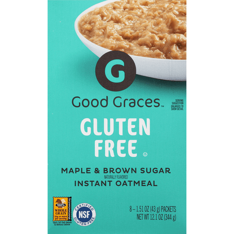 Good Graces Instant Oatmeal, Gluten Free, Maple & Brown Sugar - 12.1 Ounce