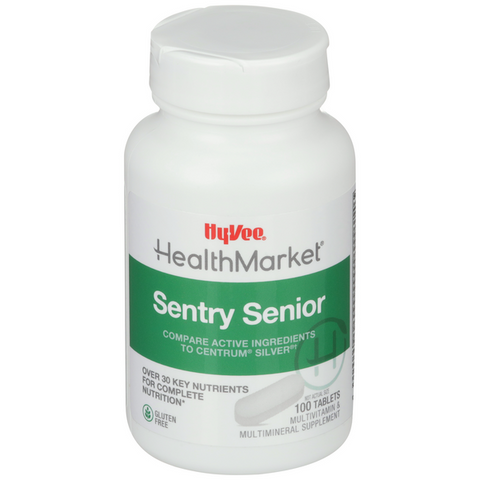 Hy-Vee HealthMarket Sentry Senior Adults 50+ Multivitamin Supplement Tablets - 100 Count
