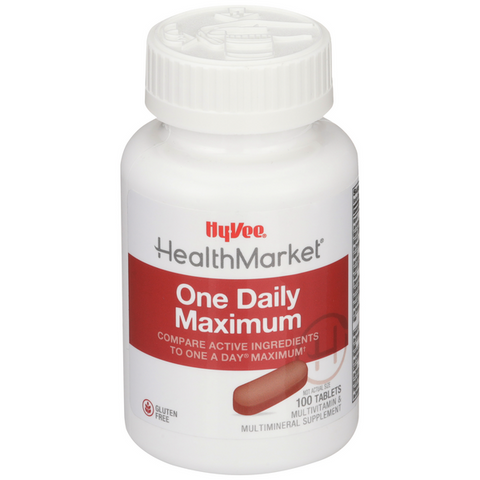 Hy-Vee HealthMarket One Daily Maximum Multivitamin Supplement Tablets - 100 Count
