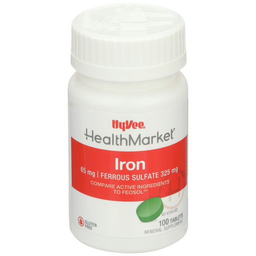 Hy-Vee HealthMarket Iron 65mg Dietary Supplement Tablets - 100 Count