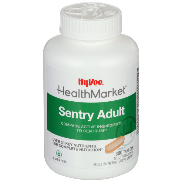 Hy-Vee HealthMarket Sentry Adults Under 50 Multivitamin & Multimineral Supplement Tablets - 300 Count