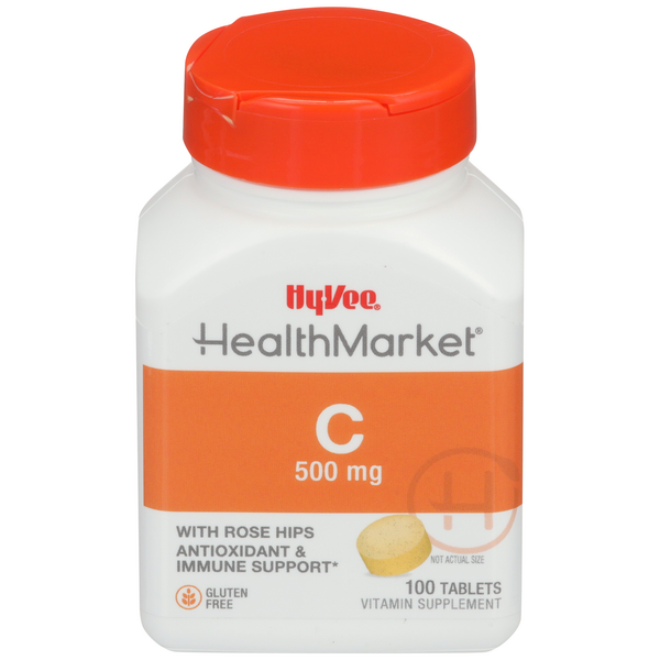 Hy-Vee HealthMarket C-500 with Rose Hips Tablets - 100 Count