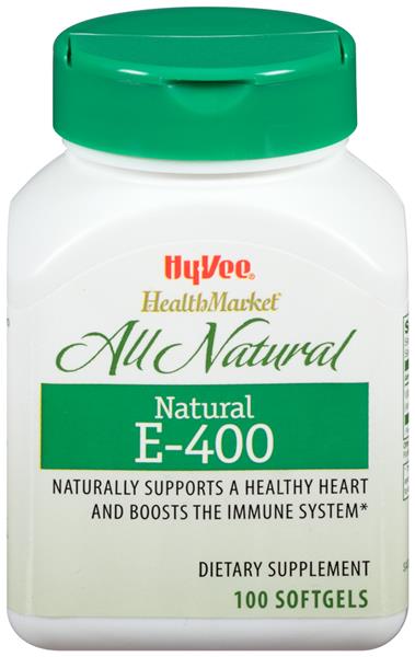 Hy-Vee HealthMarket Natural E-400 Dietary Supplement Softgels - 100 Count