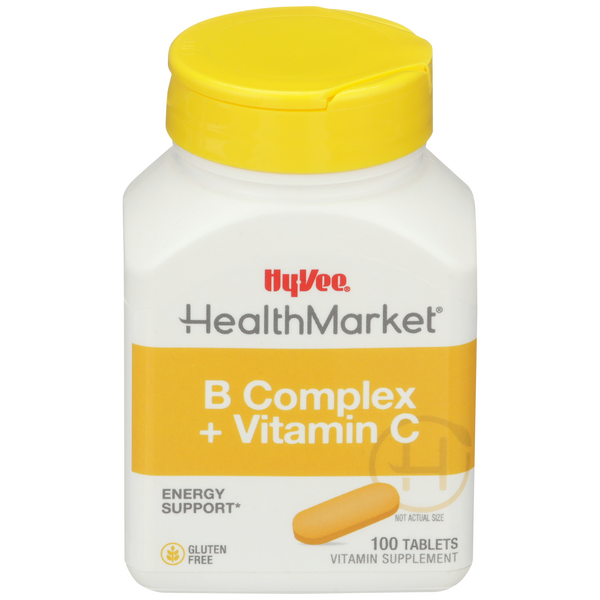 Hy-Vee HealthMarket Natural B Complex with C Dietary Supplement Caplets - 100 Count