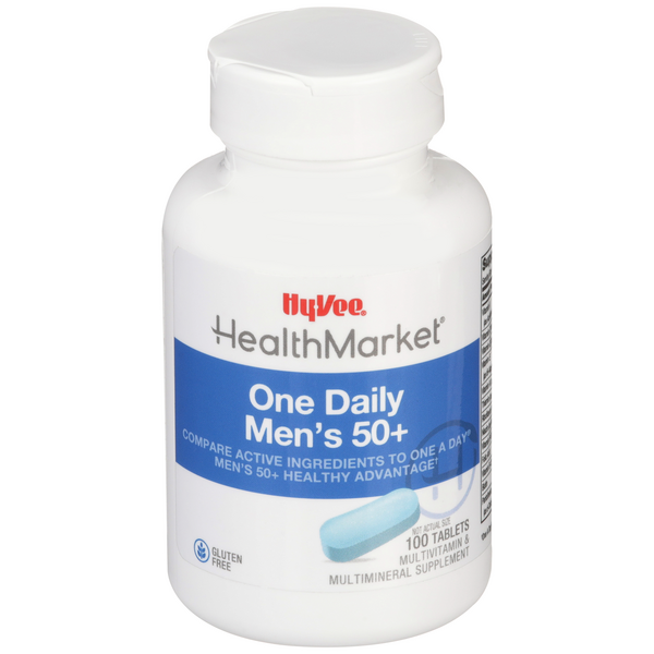 Hy-Vee HealthMarket One Daily Men's 50+ Multivitamin/Multimineral Supplement Tablets - 100 Count