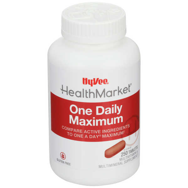 Hy-Vee HealthMarket One Daily Maximum Multivitamin Multimineral Supplement Tablets - 250 Count