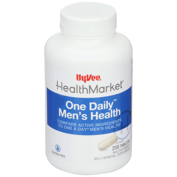 Hy-Vee HealthMarket One Daily Men's Health Multivitamin Multimineral Supplement Tablets - 250 Count
