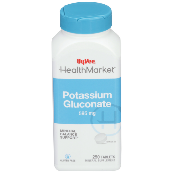 Hy-Vee HealthMarket Potassium Dietary Supplement 99mg Tablets - 250 Count