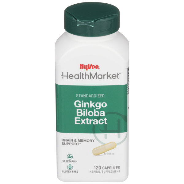 Hy-Vee HealthMarket All Natural Ginkgo Biloba Extract Vegetarian Capsules - 120 Count