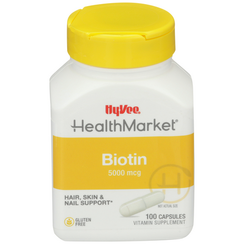 Hy-Vee HealthMarket Biotin 5000 mcg Capsules - 100 Count