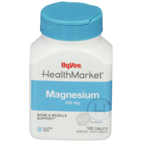 Hy-Vee HealthMarket Magnesium 250mg Tablets - 100 Count