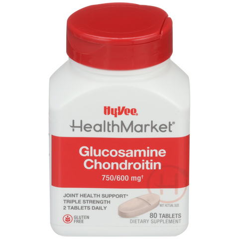 Hy-Vee HealthMarket Glucosamine & Chondroitin Dietary Supplement Tablets - 80 Count