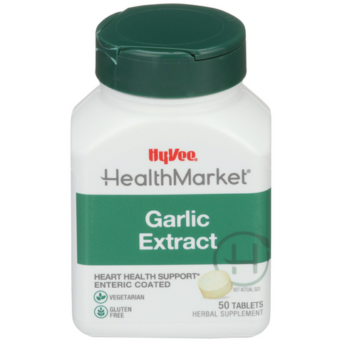 Hy-Vee HealthMarket Garlic Extract Coated Tablets - 50 Count