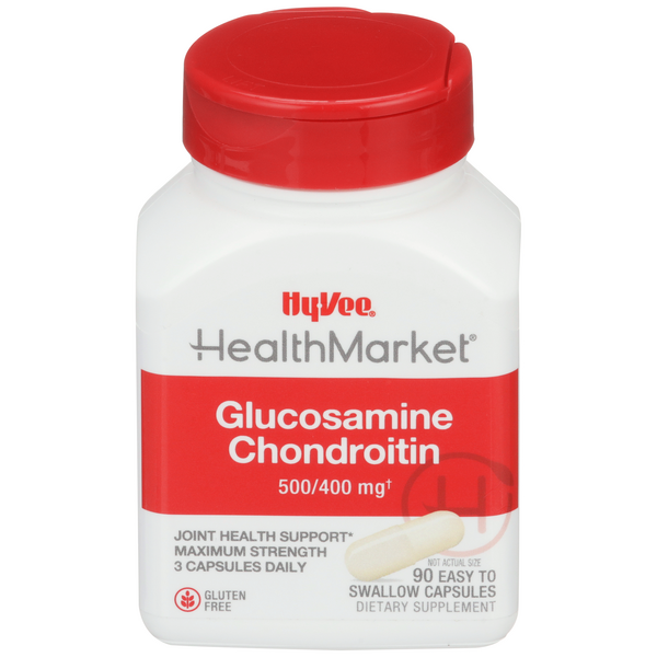 Hy-Vee HealthMarket Glucosamine & Chondroitin Maximum Strength Dietary Supplement Capsules - 90 Count