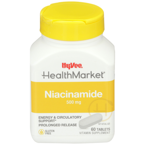Hy-Vee HealthMarket Niacinamide 500mg Tablets - 60 Count