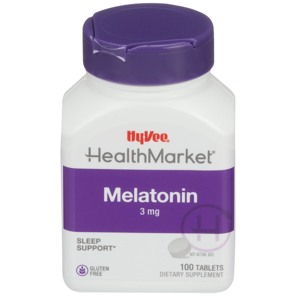 Hy-Vee HealthMarket Melatonin 3mg Tablets - 100 Count