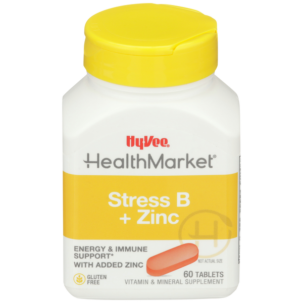 Hy-Vee HealthMarket Stress B +Zinc Caplets - 60 Count