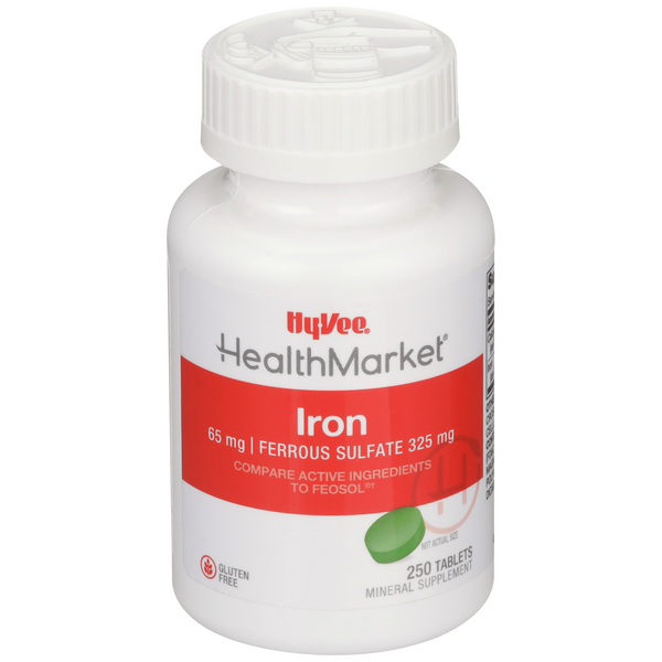 Hy-Vee HealthMarket Iron 65mg Tablets - 250 Count