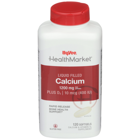Hy-Vee HealthMarket Liquid Filled Calcium 600 +D Softgels - 120 Count