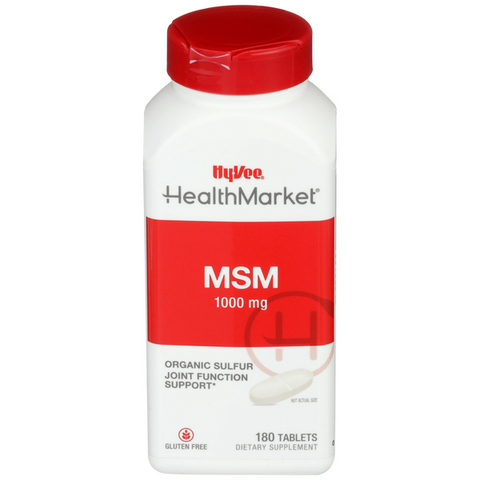 Hy-Vee HealthMarket MSM 1000mg Tablets - 180 Count