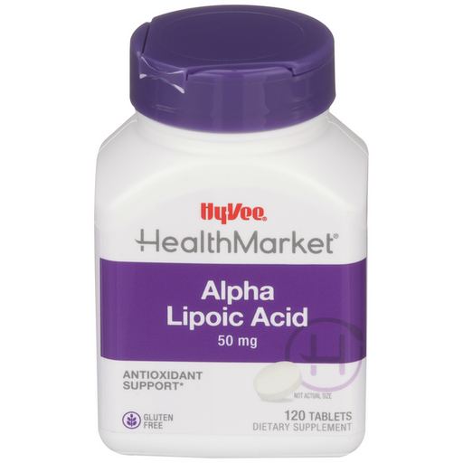 Hy-Vee HealthMarket Alpha Lipoic Acid 50mg Dietary Supplement Tablets - 120 Count