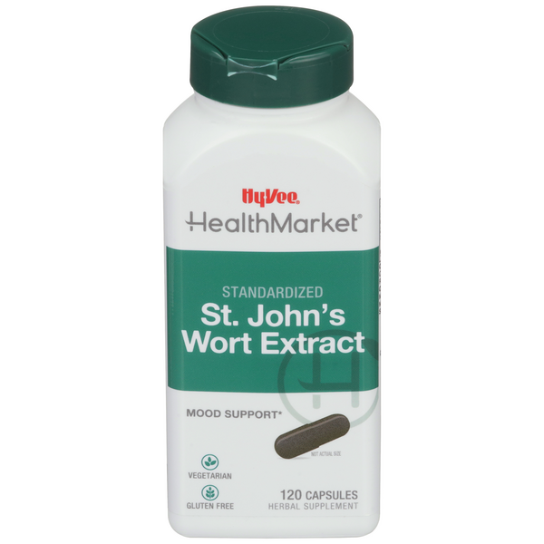 Hy-Vee HealthMarket All Natural St. John's Wort Extract Dietary Supplement Vegetarian Capsules - 120 Count