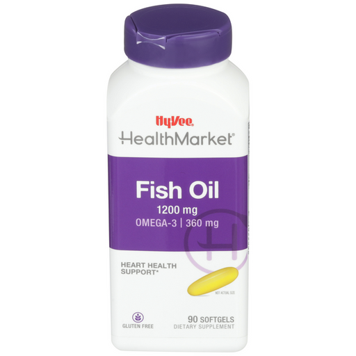 Hy-Vee Healthmarket All Natural Fish Dietary Supplement 1200mg Softgels - 90 Count