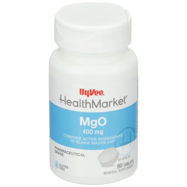 Hy-Vee HealthMarket MgO Magnesium Oxide 400Mg Tablets - 90 Count