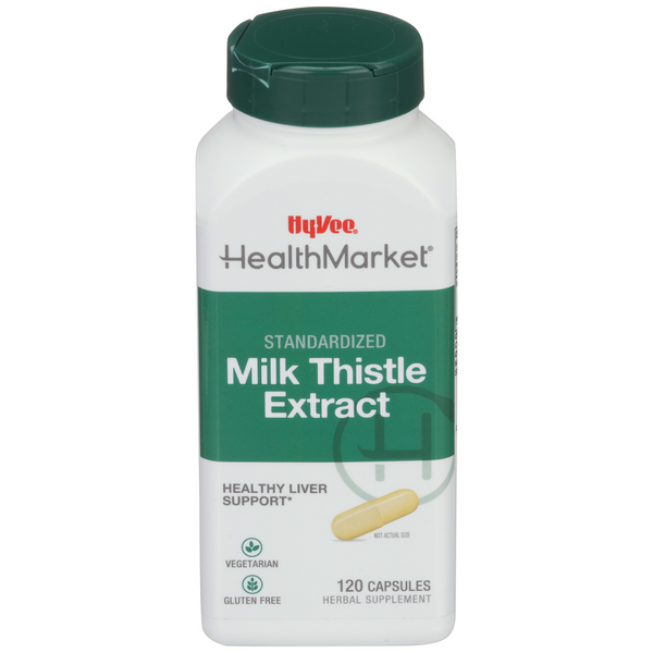 Hy-Vee HealthMarket All Natural Milk Thistle Extract Vegetarian Capsules - 120 Count