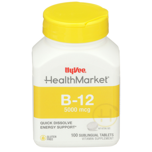 Hy-Vee HealthMarket Vitamin B12 5000mcg Tablets - 100 Count