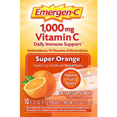 Emergen-C Dietary Supplement in Super Orange Flavor 10 CT - 0.32 Ounce