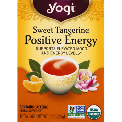 Yogi Sweet Tangerine Positive Energy Tea Bags 16 Count - 1.02 Ounce