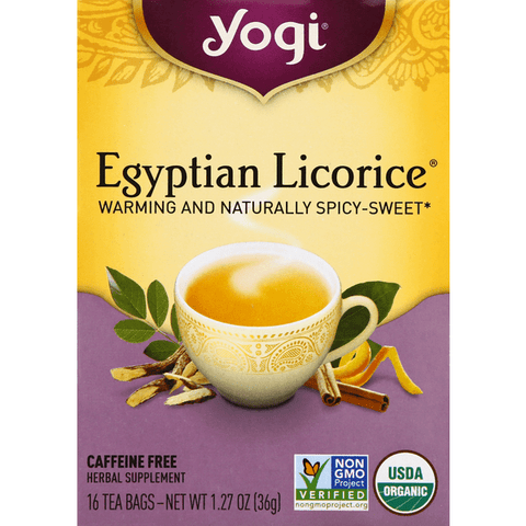 Yogi Organic Caffeine Free Egyptian Licorice Tea 16 Count Bags - 1.27 Ounce