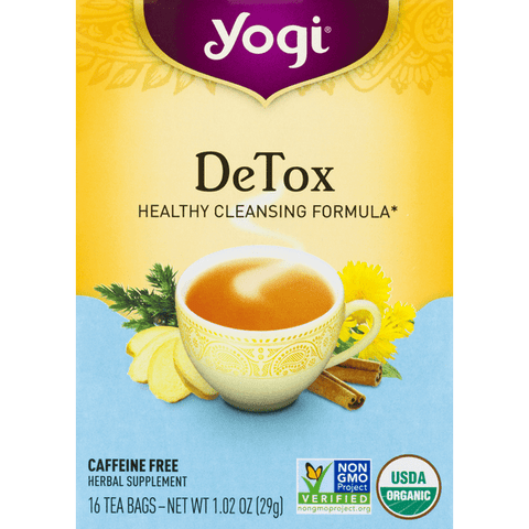 Yogi Organic Caffeine Free DeTox Tea Bags 16 Count - 1.02 Ounce