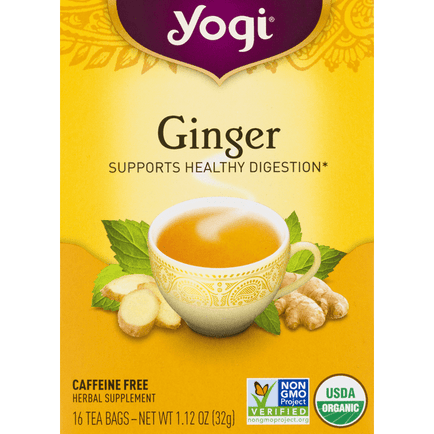 Yogi Organic Caffeine Free Ginger Tea Bags 16 Count - 1.12 Ounce