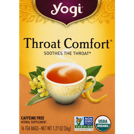 Yogi Throat Comfort Tea 16 Count 16 Each - 1.27 Ounce