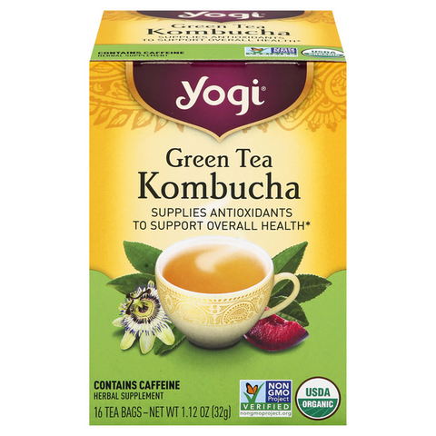 Yogi Organic Green Tea Kombucha Tea 16 Count - 1.12 Ounce