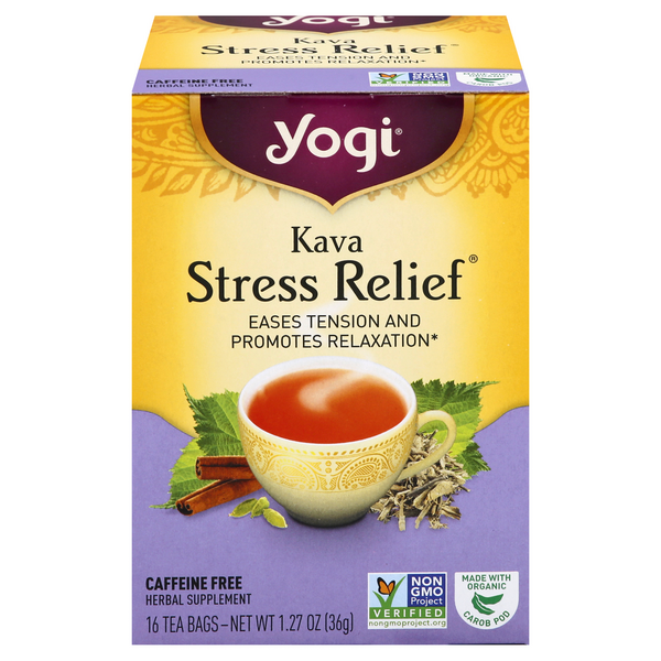 Yogi Caffeine Free Kava Stress Relief Tea Bags 16 Count - 1.27 Ounce