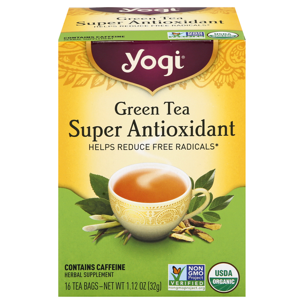 Yogi Organic Green Tea Super Antioxidant Tea Bags 16 Count - 1.12 Ounce