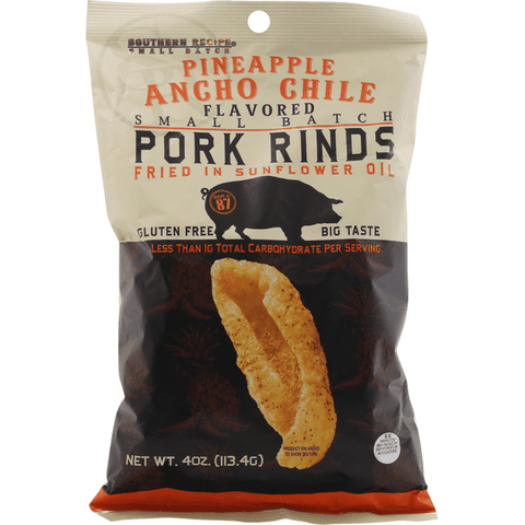 Southern Recipe Small Batch Pineapple ANcho Chile Flavored Pork Rinds Fried in Sunflower Oil Gluten Free - 4 Ounce