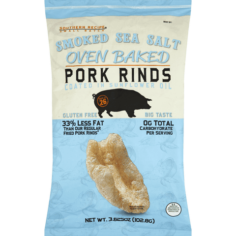 Southern Recipe Small Batch Smoked Sea Salt Oven Baked Pork Rinds - 3.63 Ounce