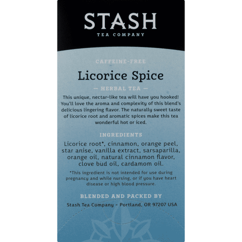 Stash Licorice Spice Caffeine Free Tea Bags 20 Count - 1.2 Ounce