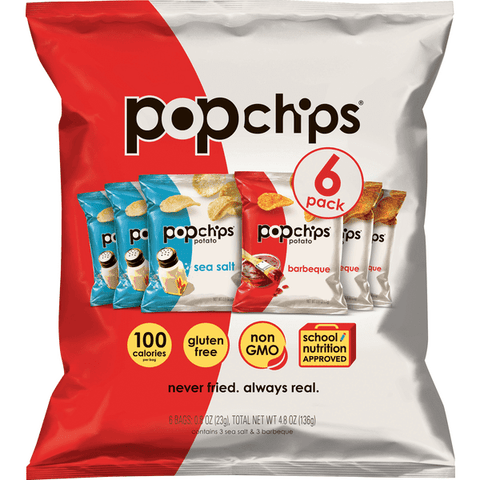All Natural Popchips Original and Barbeque Flavor Popped Chip Snack - 6 Each