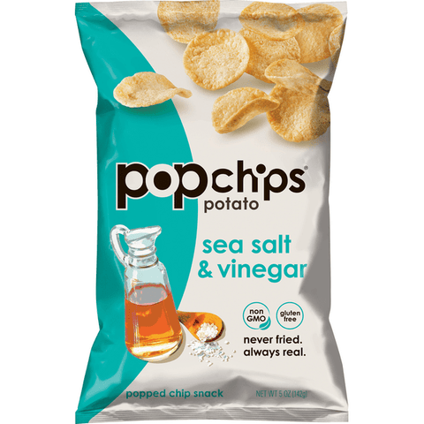 Popchips Potato Chips Sea Salt & Vinegar - 5 Ounce