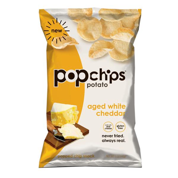 Popchips Potato Chips, Aged White Cheddar - 5 Ounce