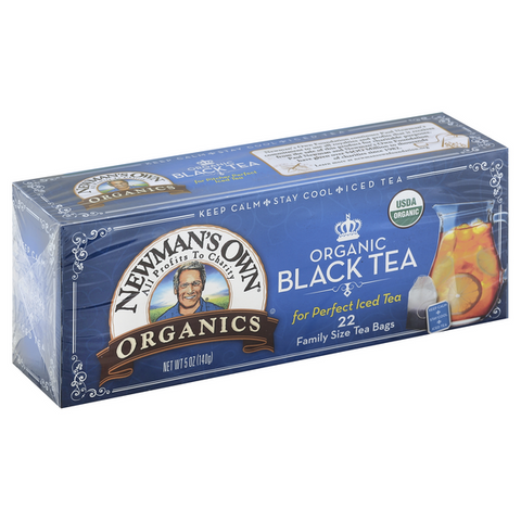 Newman's Own Organic Tea Black Tea 22 Count Family Size Bags - 5 Ounce