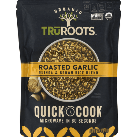 TruRoots Organic Quinoa & Brown Rice Blend, Roasted Garlic, Quick Cook - 8.5 Ounce