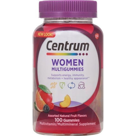 Centrum Women Multigummies, Assorted Natural Fruit Flavors - 100 Count