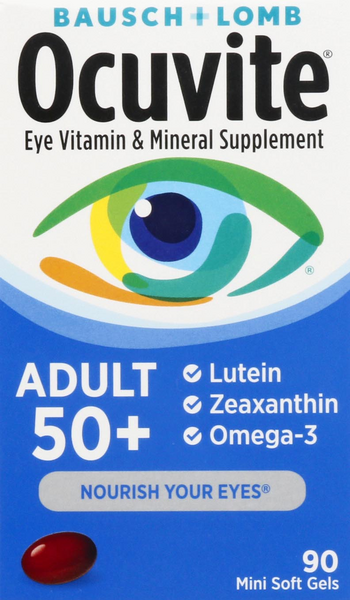 Bausch + Lomb Ocuvite Adult 50+ Eye Vitamin & Mineral Supplement Soft Gels - 90 Each